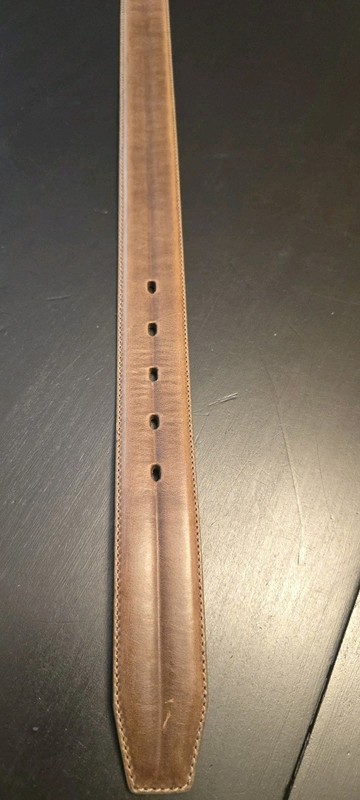 Allen Edmonds Natural Color Classic Dress Belt Premium Calfskin Leather Size 38 gallery
