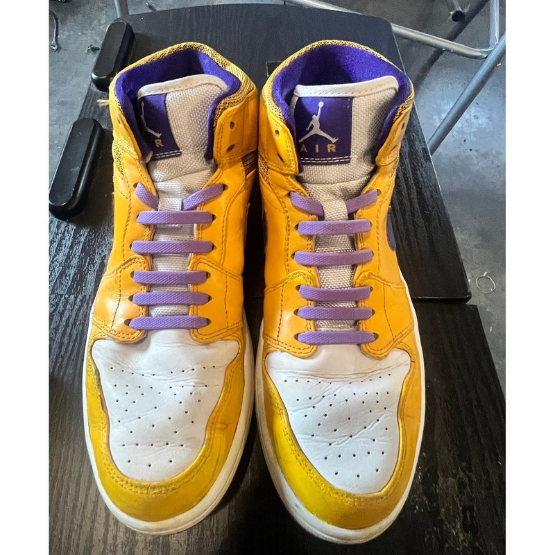 Nike Air Jordan 1 Mid Lakers University Gold Purple 554724-708 Mens 9