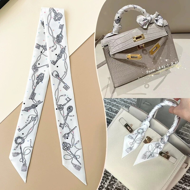Scarf Ribbon Bag Handle Wrap Silk-Like Twill Satin Neck Hair Accessories gallery