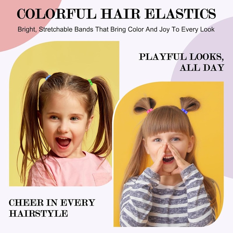 2000PCS Colorful Elastic Hair Bands Soft Durable Hair Ties For Women Girls gallery