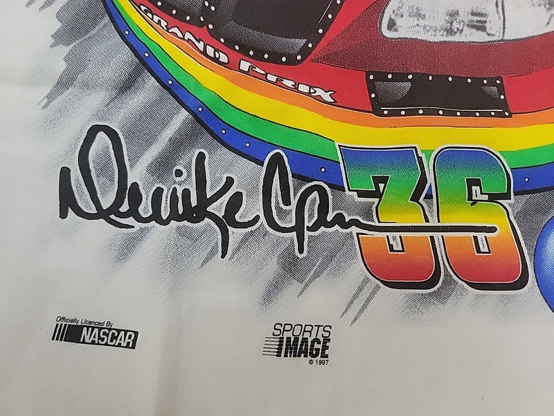 VTG NASCAR Skittles Taste The Rainbow Slogan T Shirt Derrike Cope USA Men's XL gallery