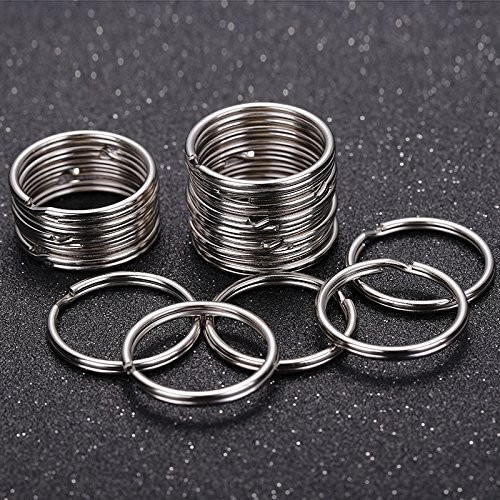 100-Pack Split Key Rings (1.2 Inch/30mm) - Silver Nickel Metal Keychain Rings... gallery