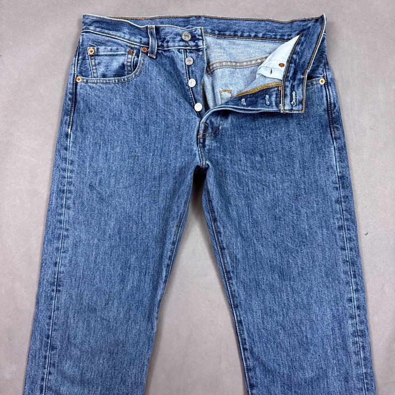 Levis 501 Jeans Mens 29×32 Blue Denim Pants Button Fly Faded Classic Original