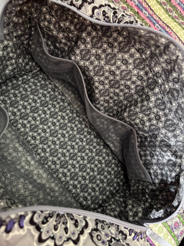 Vera Bradley large Weekender Travel Bag gray Tranquil Medallion pattern gallery