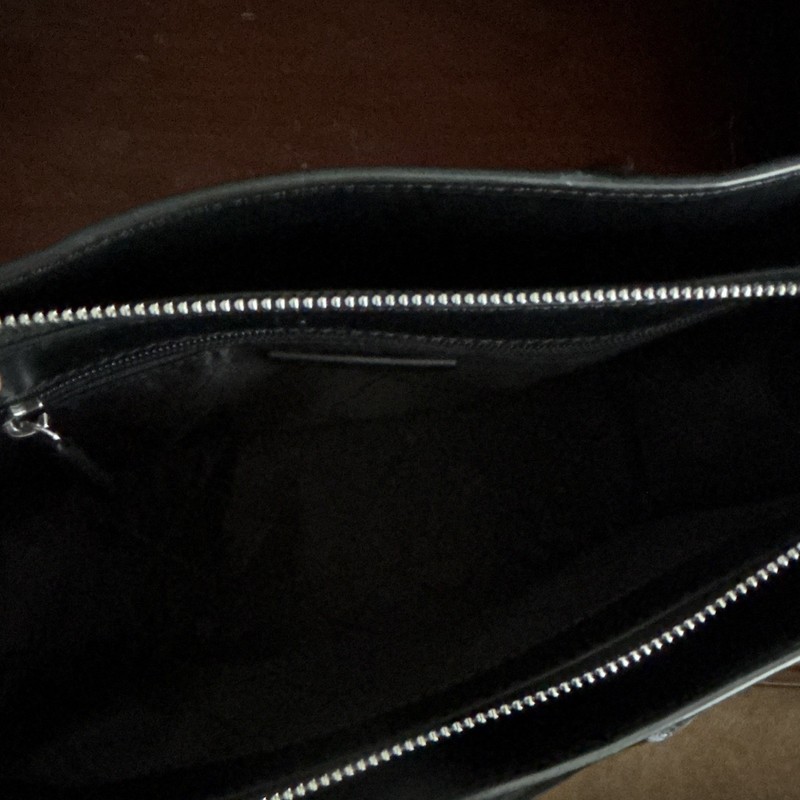 Michael Kors Medium Logo Satchel Zip Black Gray Silver Detach Adjustable Strap gallery