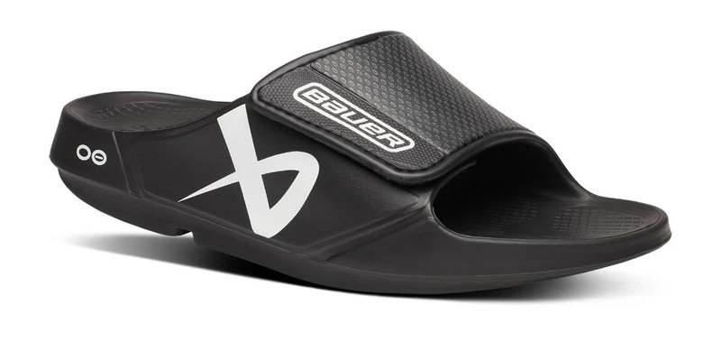 Bauer OOFOS Sport Flex Slides Black Recovery Sandals