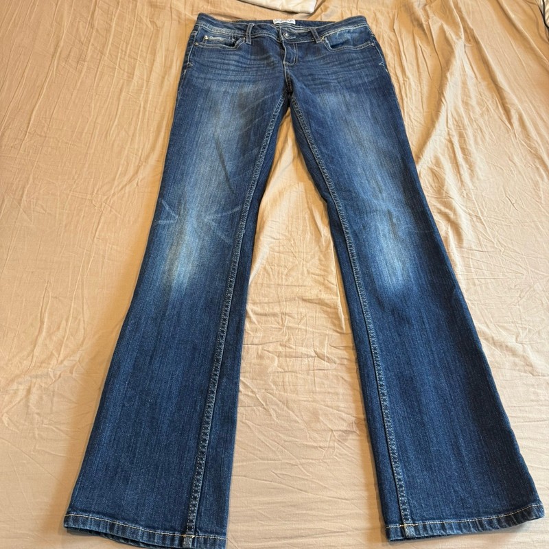 Aeropostale Low Rise Jeans Y2K Chelsea Bootcut Rhinestone Size 3/4 29”x31”