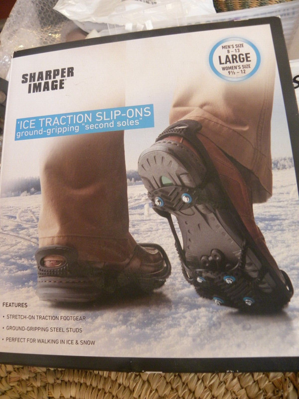 ICE TRACTION SLIP ON SHARPER IMAGE MEN’S SZ 8-13 unisex