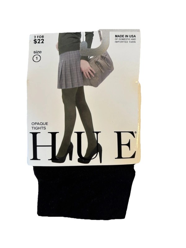 HUE Womens Opaque Tights Size 1 Black