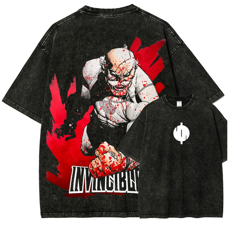Invincible Vintage Comic Superhero Graphic T Shirt Streetwear Tee