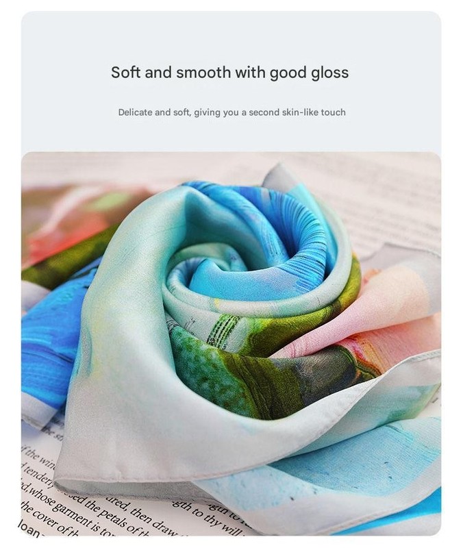 100% SILK Women Scarf Wrap Hair Ribbon Handbag Handle Neck Headware Accessories gallery