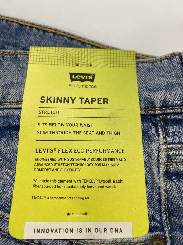 New Levi’s Men’s Skinny Tapered Jeans Size 30x30 Blue Denim Comfortable Stylish gallery