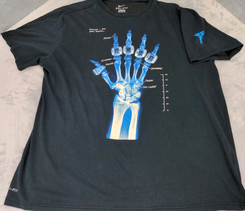 Original Nike Dri-Fit Kobe Bryant X-Ray Hand Shirt 2XL Black HO110507NIG