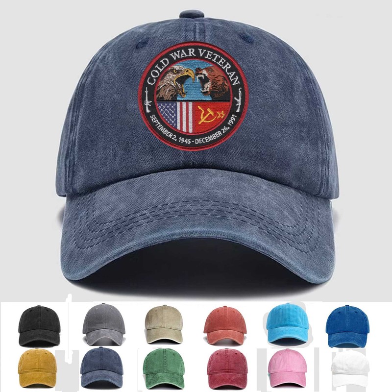 Custom Embroidered Hat Cold War Veteran Patch 1945-1991, Veteran Cap,Trucker Hat