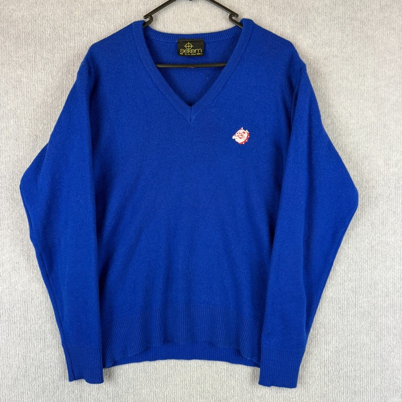Vintage Central District Bulldogs SANFL Jumper Mens Medium Blue Sekem Sweater
