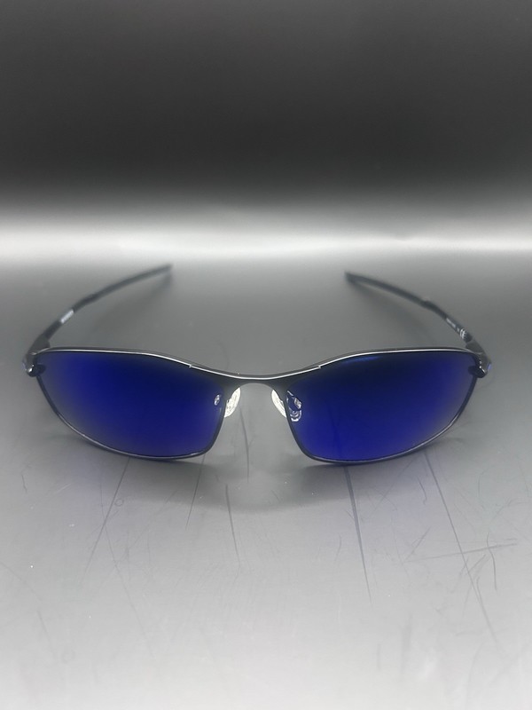 New Oakley WHISKER 4141-0160 Sunglasses Satin Carbon w/ Prizm Blue iridium