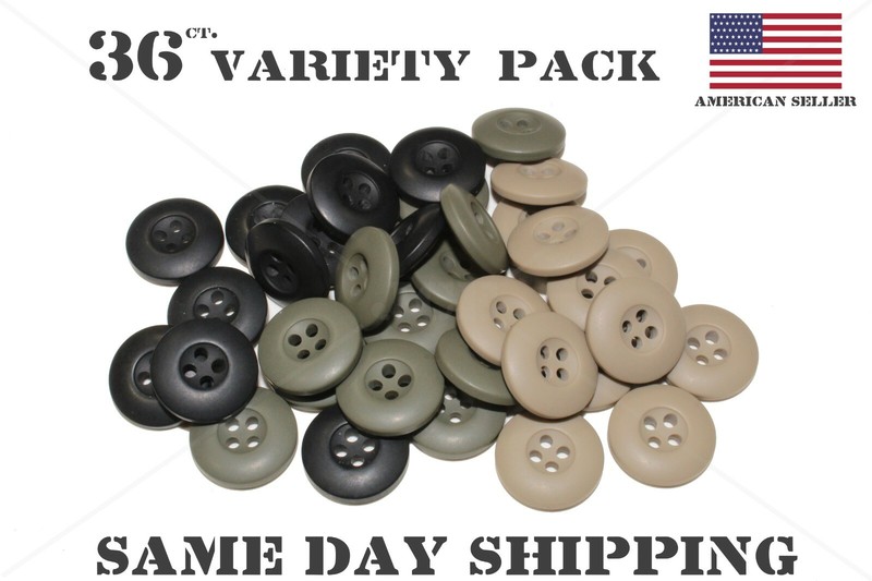 MILITARY BDU BUTTONS: CHOICE OF DIFFERENT COLORS OD GREEN BLACK KHAKI gallery