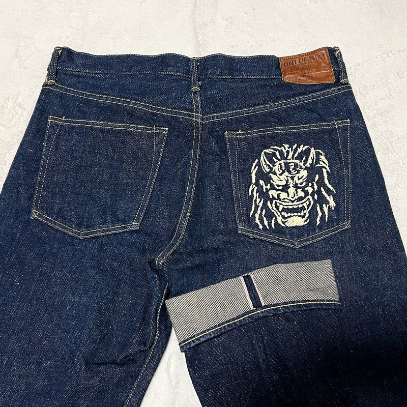 ONI DENIM 288ZR 20oz Secret Denim Regular Straight Oni Face Embroidered W36