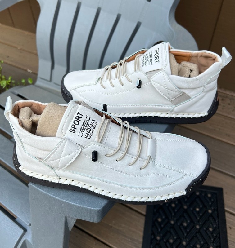 Casual White Driving Shoes Slip On Comfort Sneakers Size EU 38 - Men 6 or W 7.5 gallery