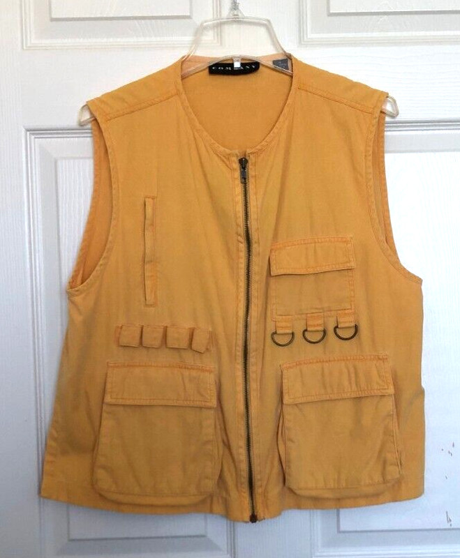 Women's Vintage 90's Designer Cargo Travel Vest - 13 Pockets/Tie-outs Cotton - L gallery