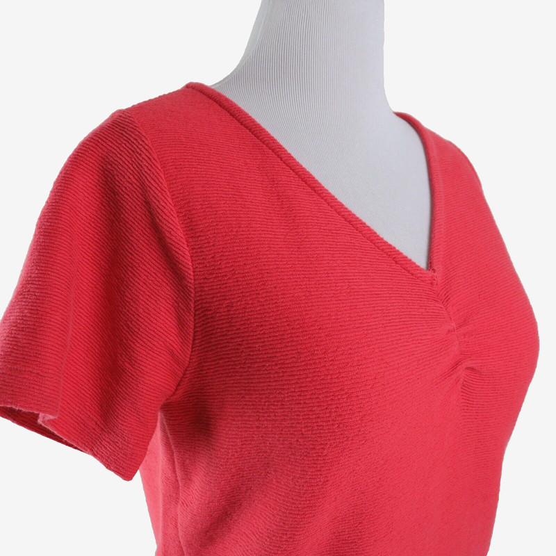 Madewell Size L Ottoman Jacquard Ruched-Front Top Orange gallery