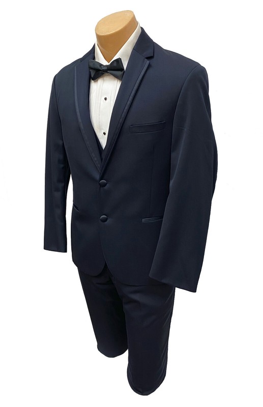 Men’s Michael Kors Fantasy Midnight Blue Tuxedo w Pants & Vest Slim Fit 38R 32W