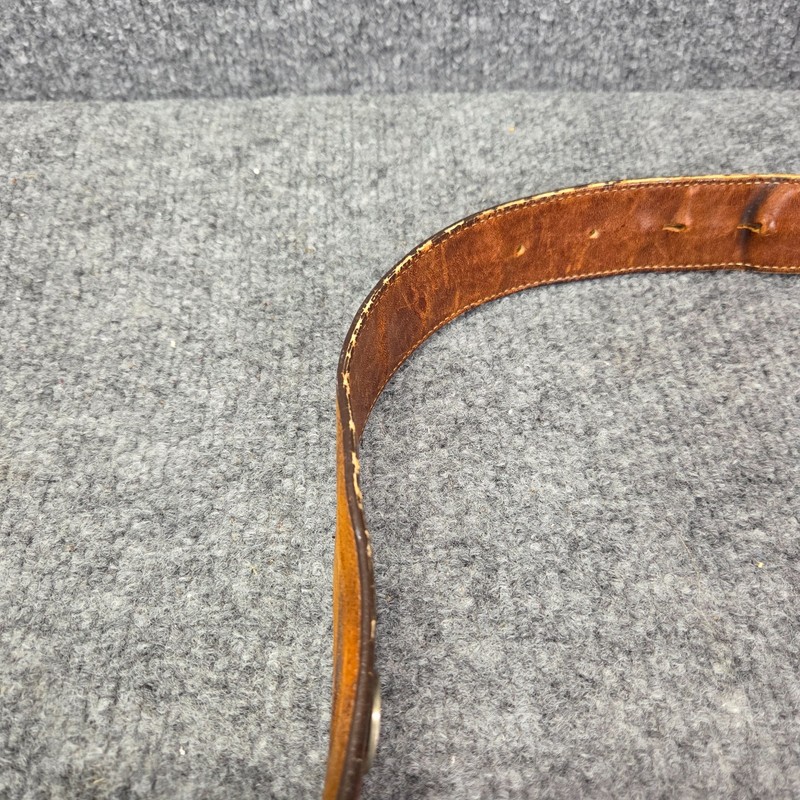 Vintage Buffalo Nickle Belt Mens 35-41" Brown Made USA Western Woven Cowboy USA gallery