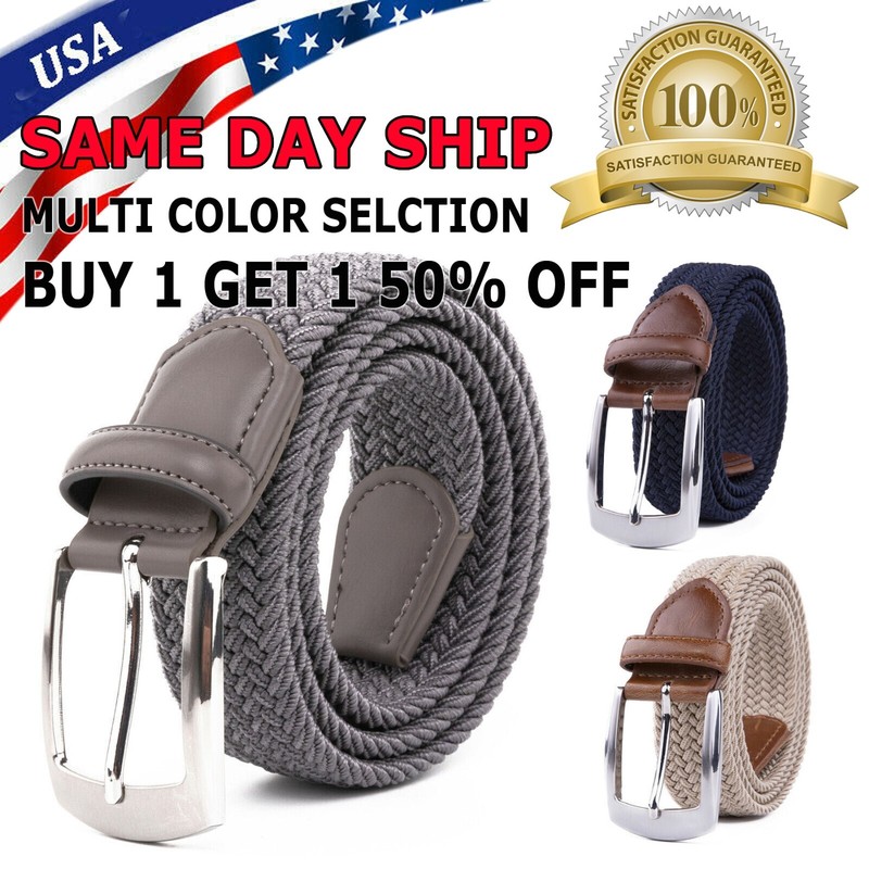 Elastic Fabric Braided Belt,Enduring Stretch Woven Belt for Unisex Men/Women/Jun