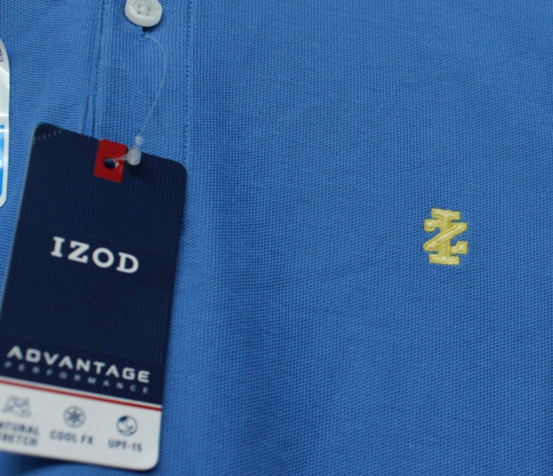 IZOD ADVANTAGE SPORTS FLEX COOL FX. UPF-15 STRETCH SHORT SLEEVE BLUE RIVIVAL NWT gallery