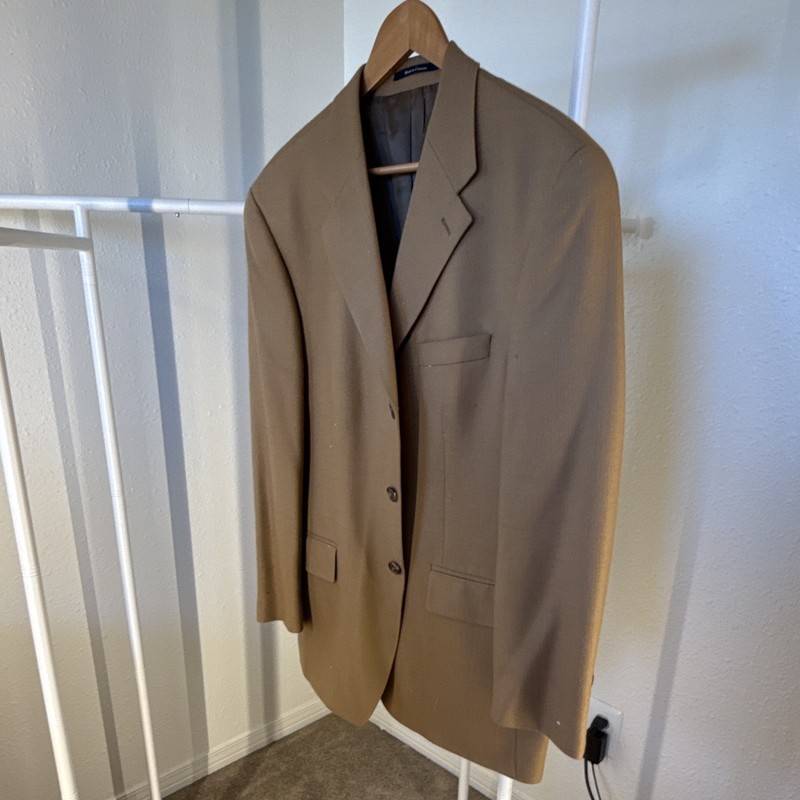 Vintage Ralph Lauren Men’s Brown Wool Twill 2-Piece Suit 42R 2-Button Notch Vent