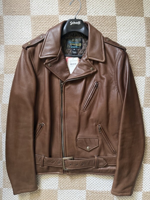 Schott NYC Waxy Natural Cowhide 50’s Perfecto® Motorcycle Leather Jacket 519 XL
