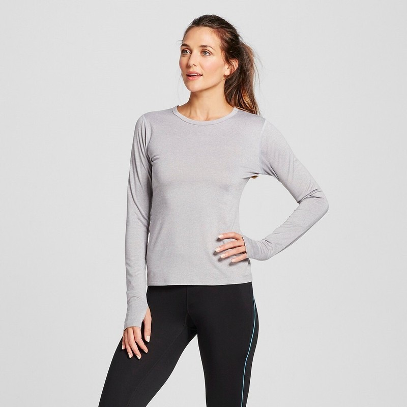 932X03 Champion BF50B1 c9 Fleece Lined Thermal Long Sleeve Crew SM Gray