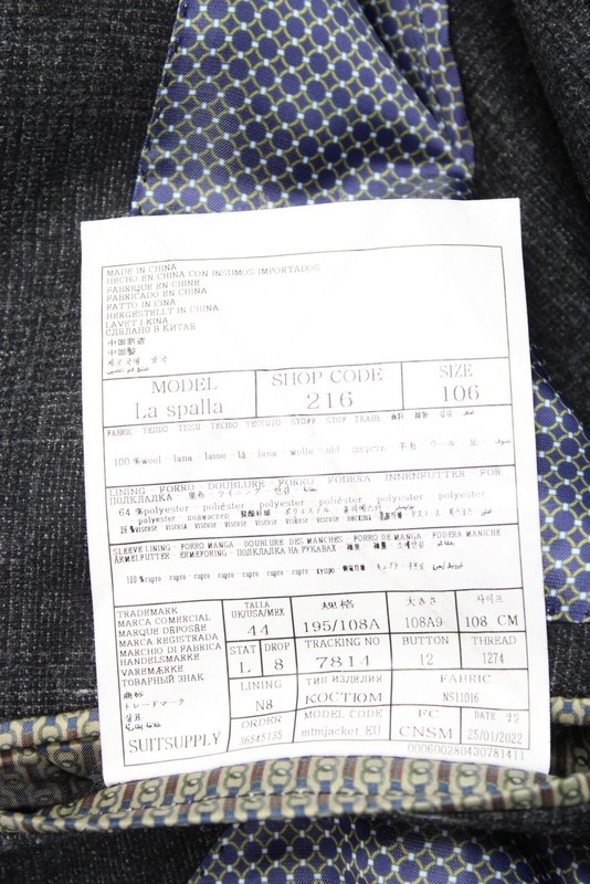 Suitsupply La Spalla Blazer Mens UK 44L Single Breasted Wool Check Notch gallery