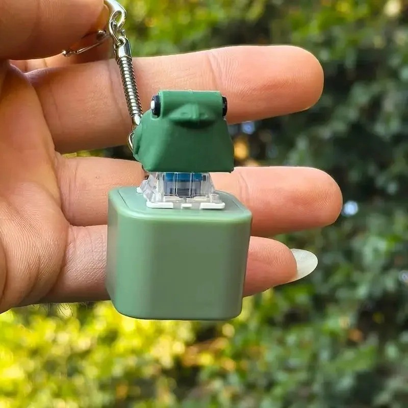 Frog Knocking Toy Frog Keyboard Keychain Decor Emit Light And Sound Pendant TL gallery