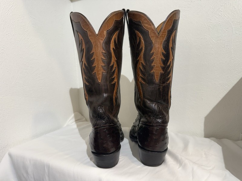 Lucchese Classics Full Quill Ostrich Men’s Size 10D Cowboy Boots With Inlay gallery