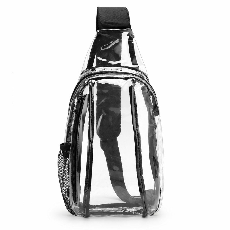 Clear PVC Sling Bag Transparent Stadium Shoulder Crossbody Backpack Adjustable gallery