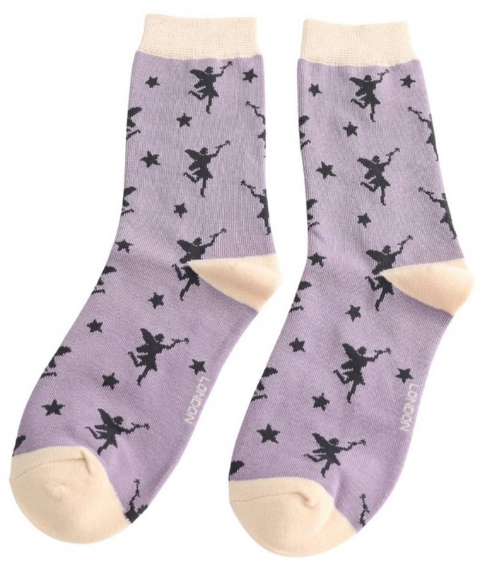 Miss Sparrow London Womens Fairies Bamboo Socks – Lavender Purple