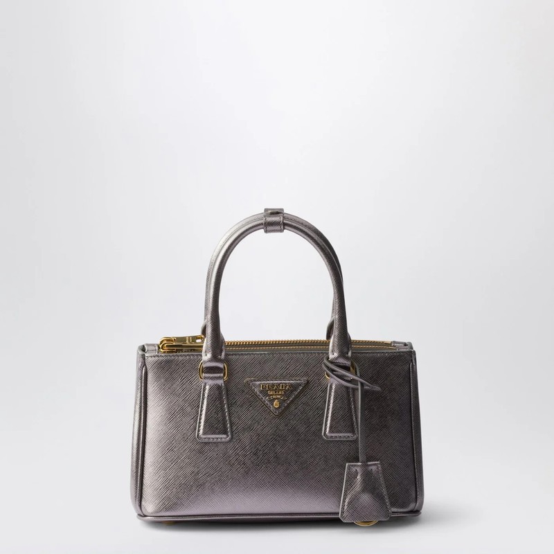 Prada Galleria Mini Chrome Patent Saffiano Bag