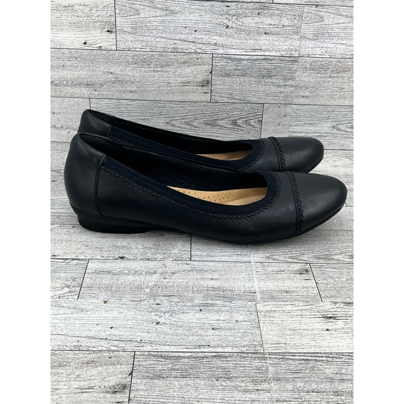 Clarks Collection Ultimate Comfort Black Leather Flats Shoes Women Size 9.5 M gallery