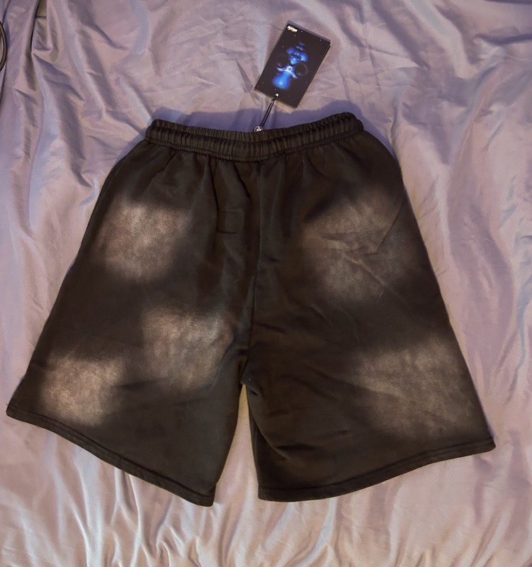 Path To Paradise Style Black Charcoal Wash Flame Sweat Shorts Men's Small 7" gallery