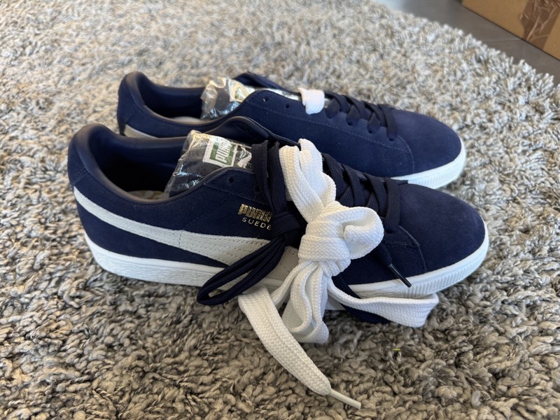 Puma Suede Classic + Peacoat White Size 44.5 US 11 UK 10 NEW 356568 51