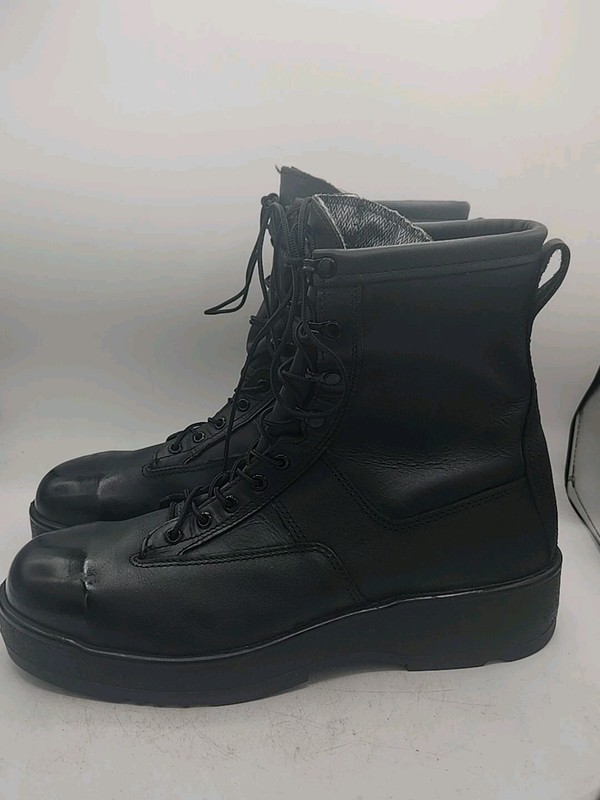 Vibram Boots Mens Size 13 R Black Leather Military Grade Lace Up Above The Ankle gallery
