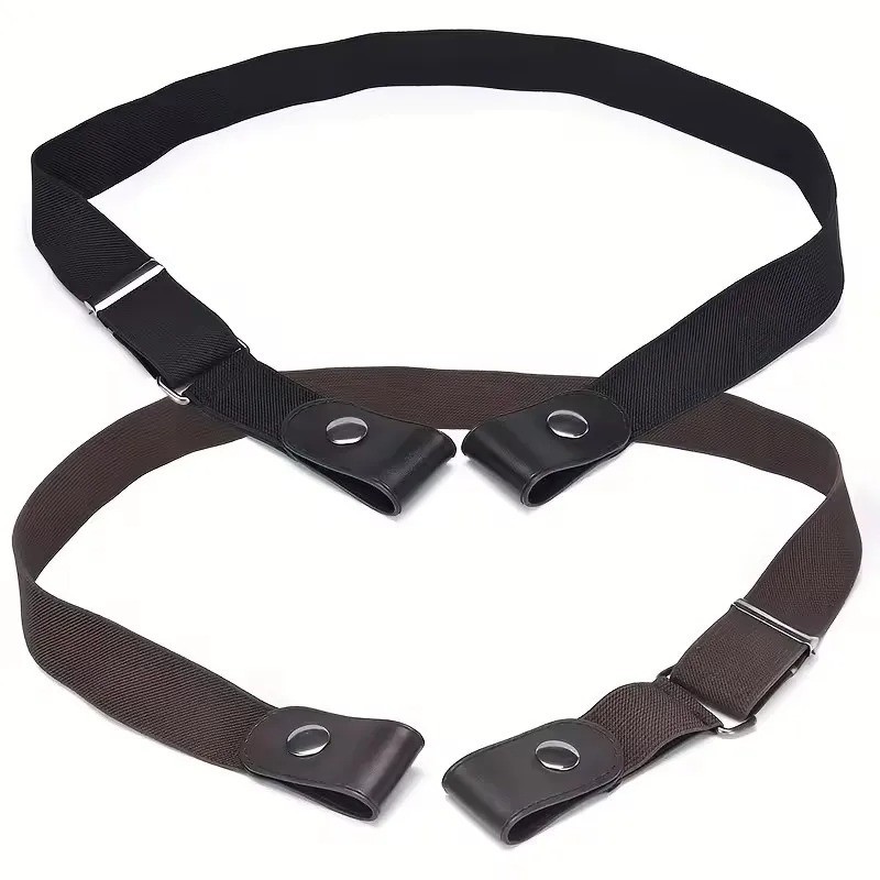 2 Pack No Buckle Elastic Belt Invisible Loop Belt for Jeans Pants gallery