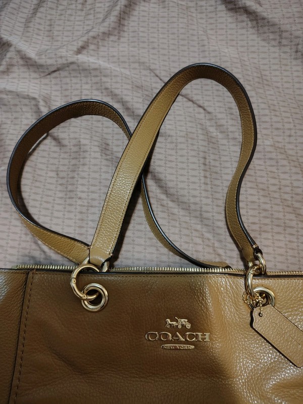 COACH BAG F76701 Jes Tote Saddle Brown Pebbled Leather Shoulder Bag Open Box gallery