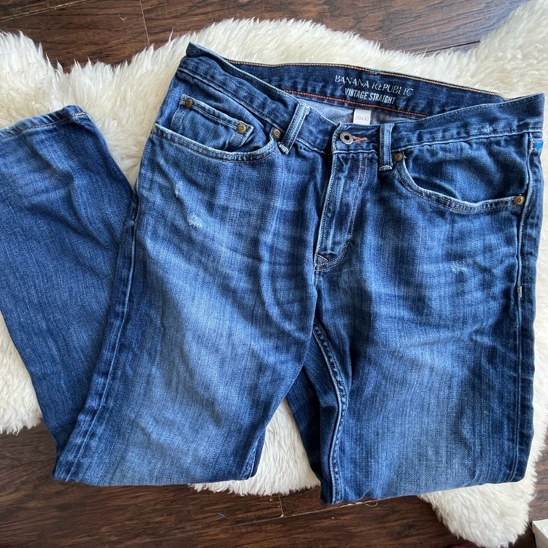 Banana republic vintage straight denim jeans 30 waist x 30 length classic