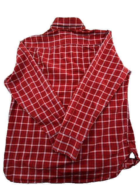 Tommy Hilfiger Mens L Red Plaid Flannel Long Sleeve Button Down gallery