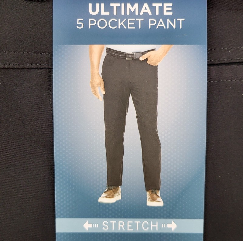 Greg Norman Ultimate 5 Pocket Pants Men’s Gray / Black Polyester Blend gallery