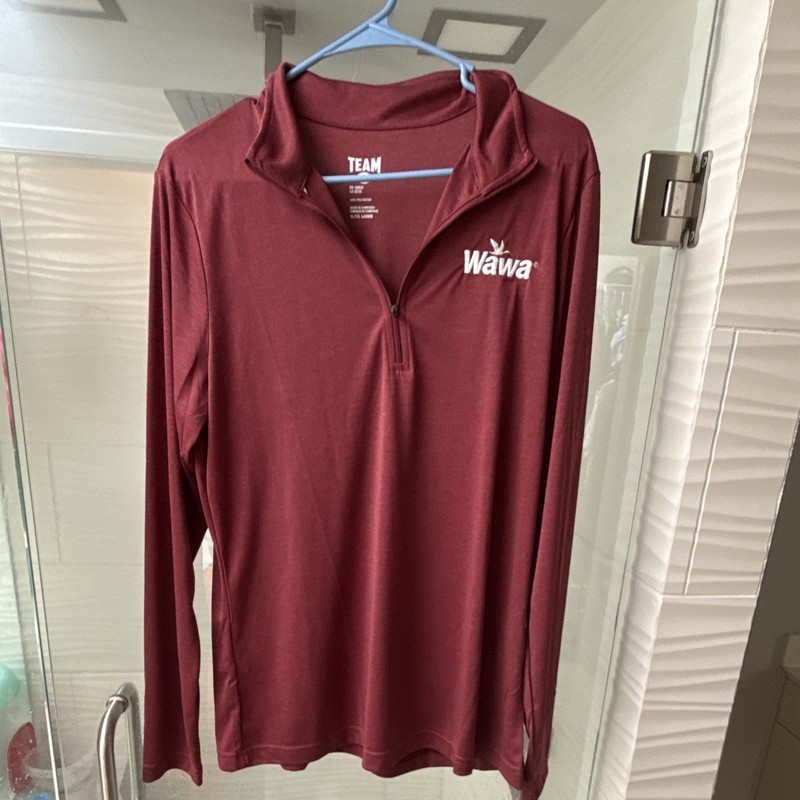 Team 365 Women’s XL Burgundy 1/4 Zip Mock Neck Long Sleeve Polyester Wawa
