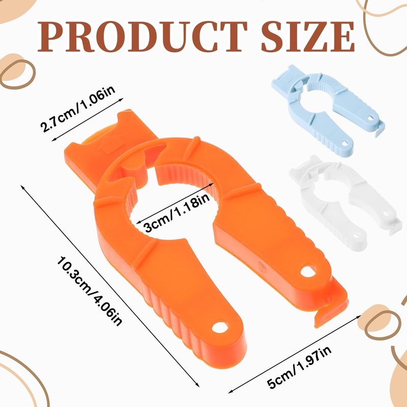 3Pcs Water Bottle Opener, Multifunctional Plastic One Size, Bule White Orange gallery