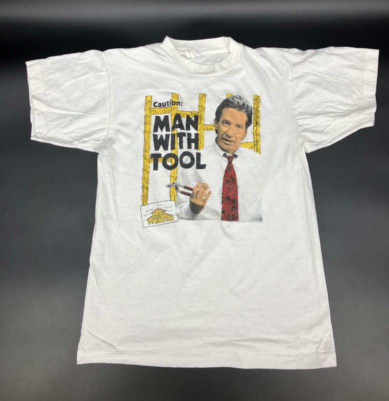 Vintage 90s Home Improvement TIM TOOLMAN TAYLOR promo single stitch white tee L